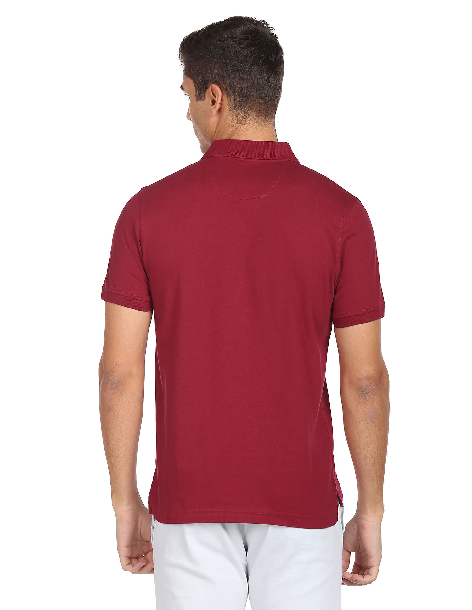 Arrow Sports Horizontal Stripe Cotton Polo Shirt