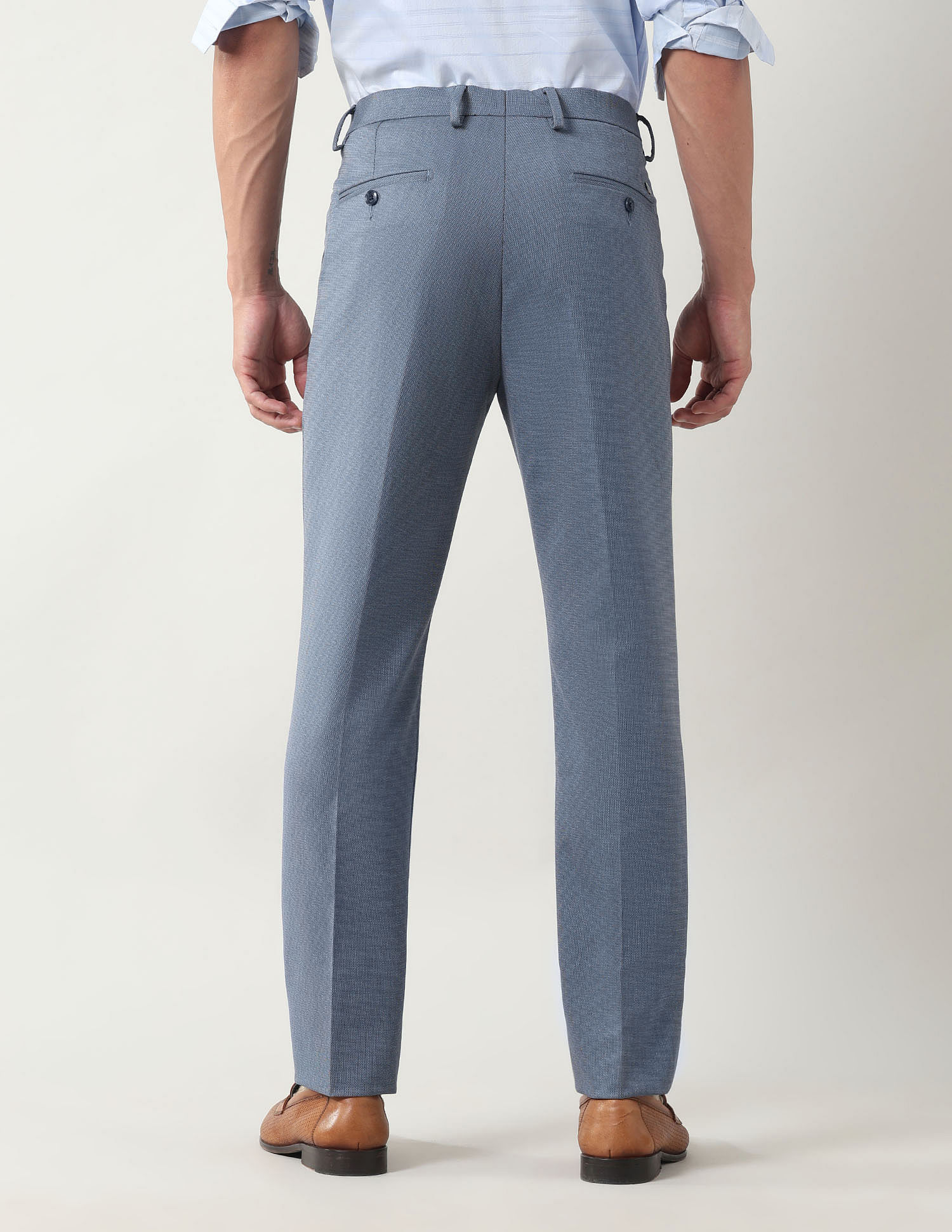 Arrow Slim Fit Textured Trousers