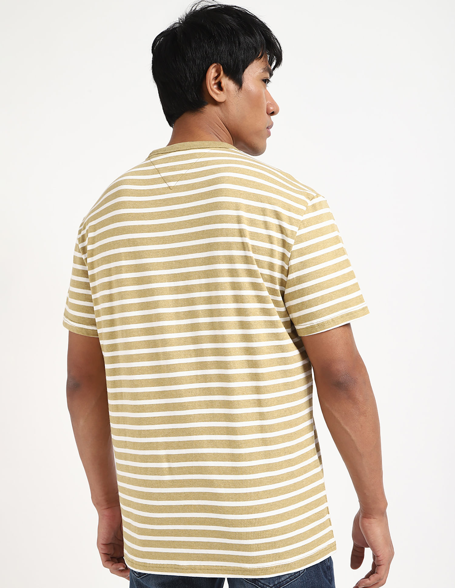 Tommy Hilfiger Logo Striped Regular-Fit Cotton T-Shirt