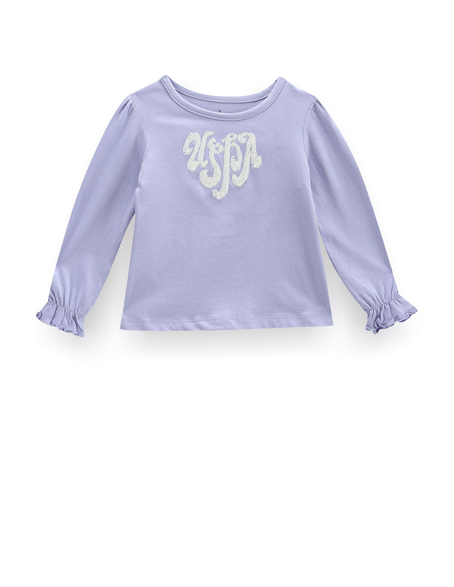 U.S. Polo Assn. Kids Girls Flip Sequin Cotton T-Shirt