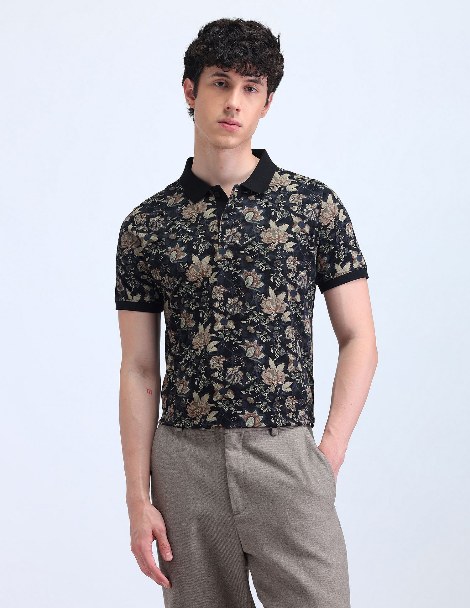 Flying Machine All Over Printed Polo Shirt