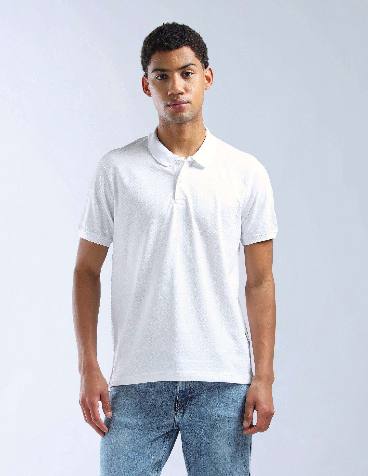 Flying Machine Geometric Printed Regular Fit Polo Shirt