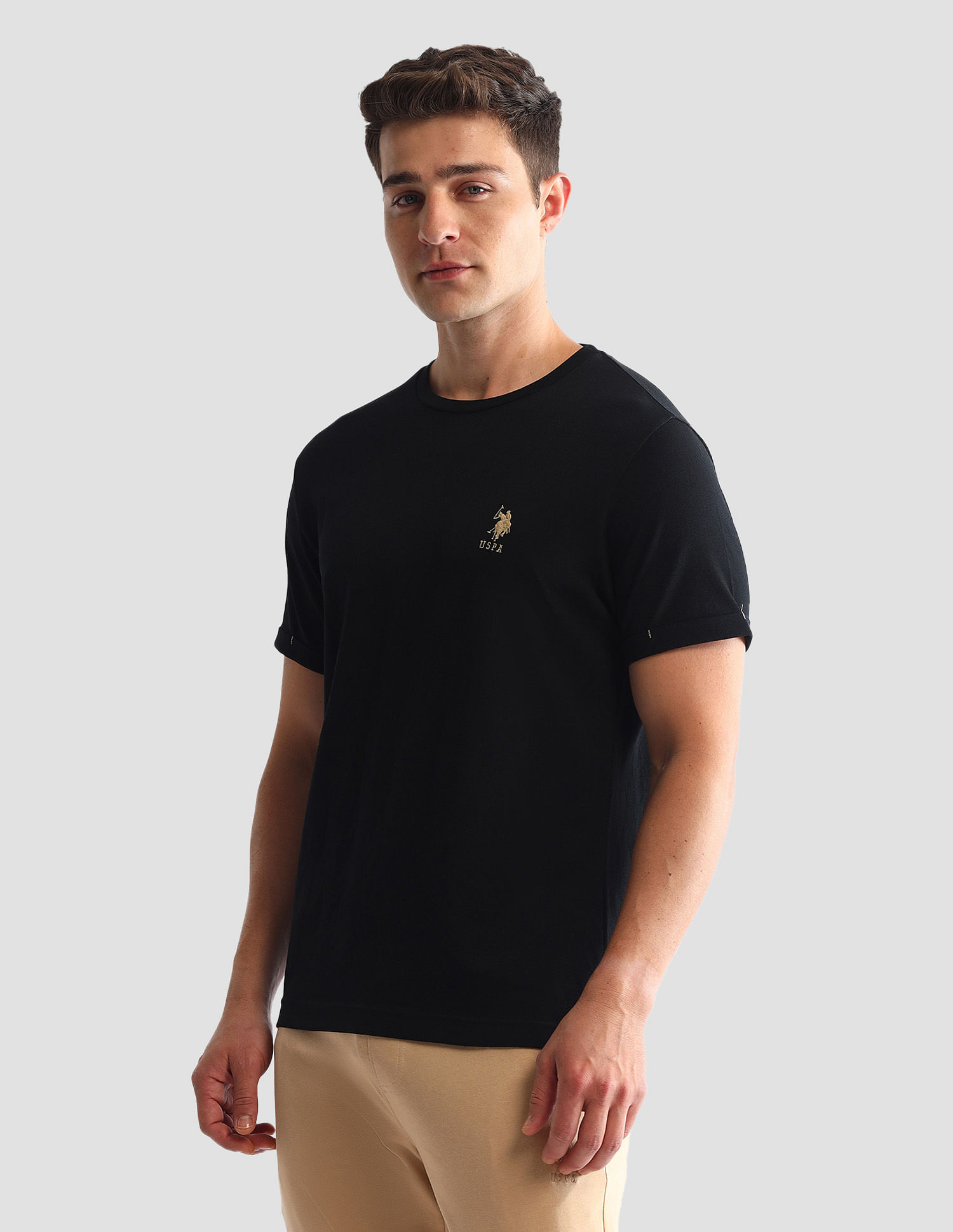 USPA Innerwear Solid Round Neck Loungewear T-Shirt