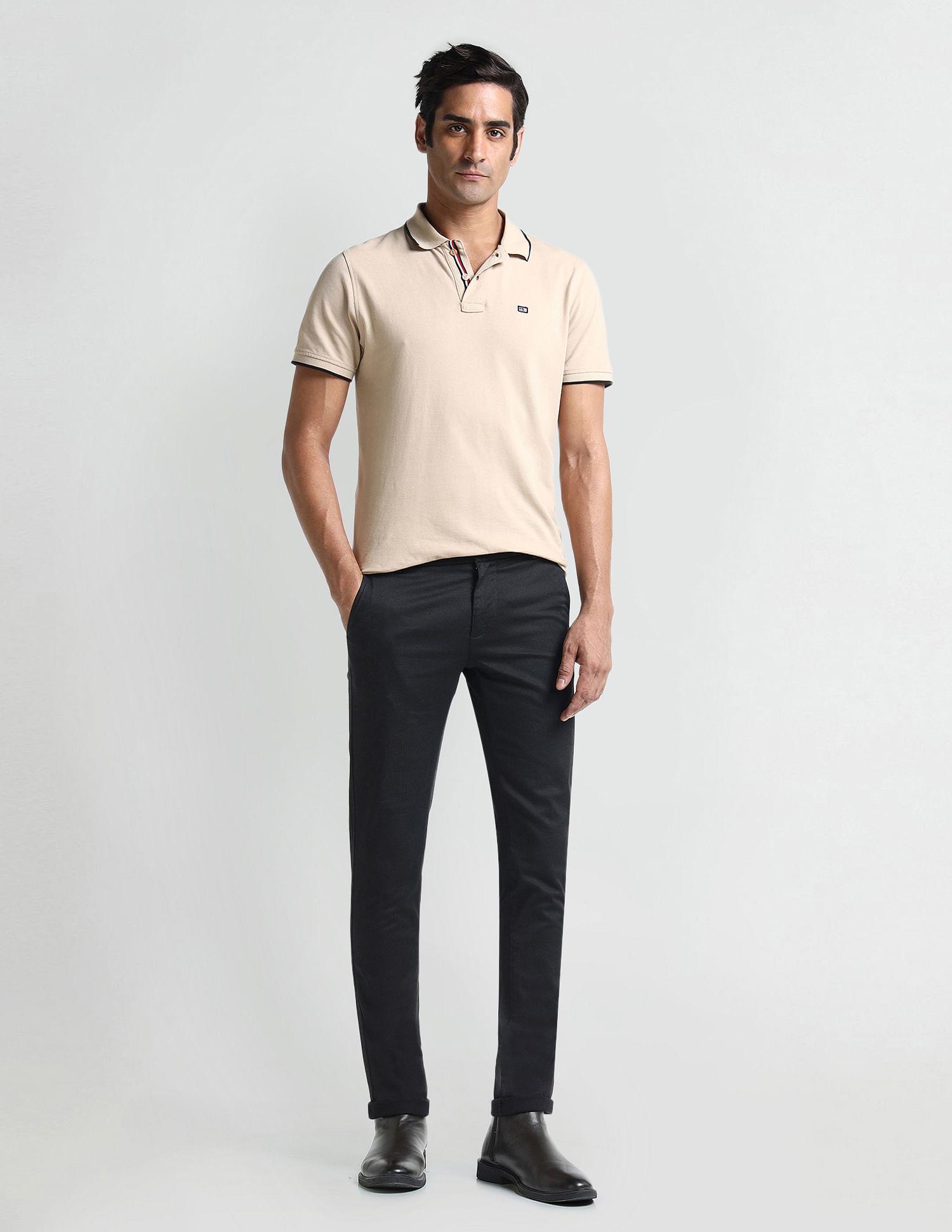 Arrow Sport Slim Fit Geometric Patterned Trousers