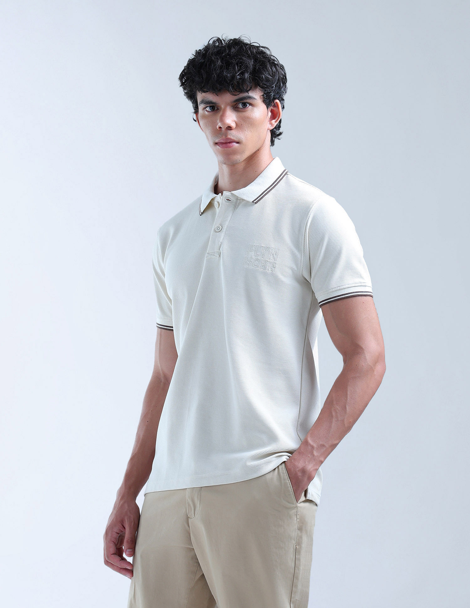 Flying Machine Solid Regular Fit Digitopia Polo Shirt