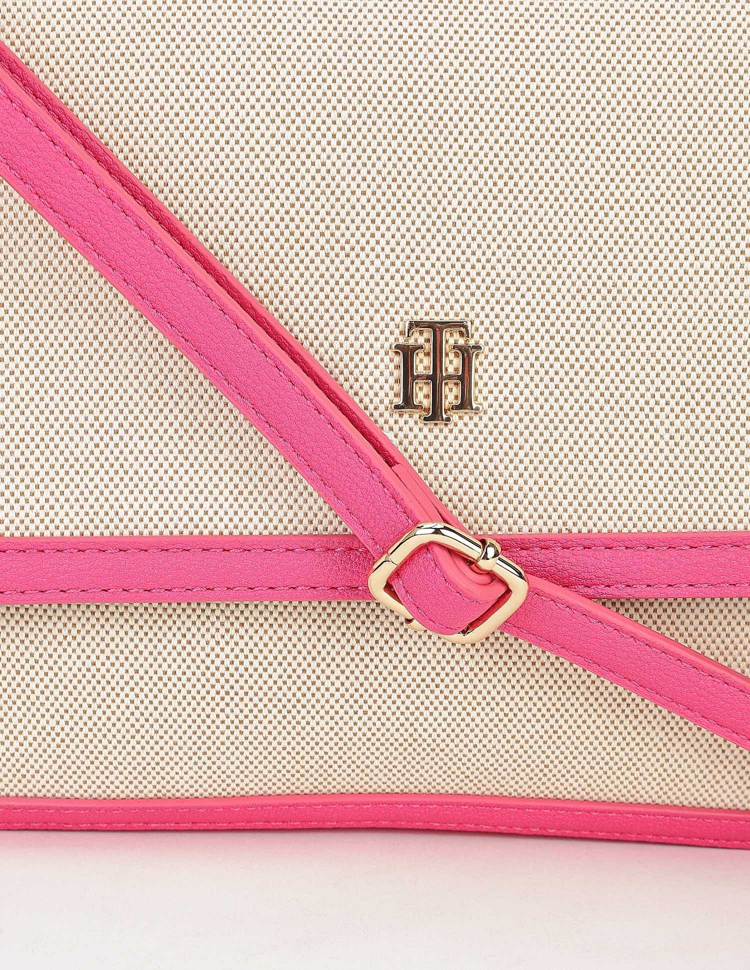 Tommy Hilfiger Solid Pink Polyester Hand Bags