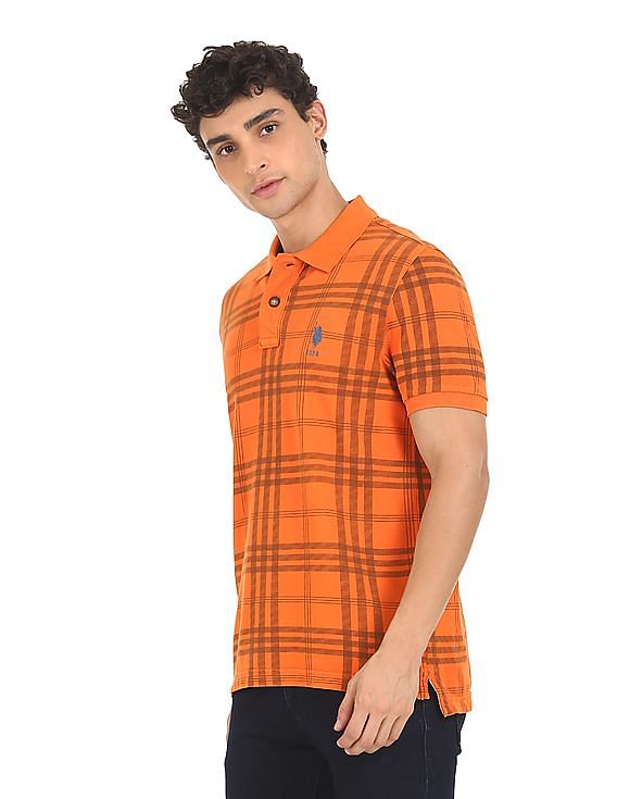 U.S. Polo Assn. Denim Co. Check Cotton Pique Polo Shirt