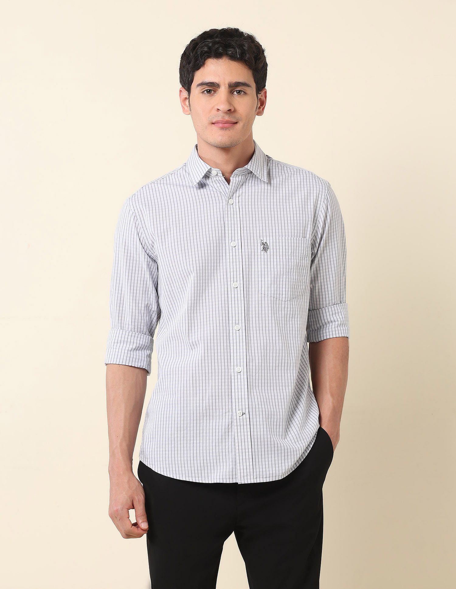 U.S. Polo Assn. Graph Checked Pure Cotton Shirt