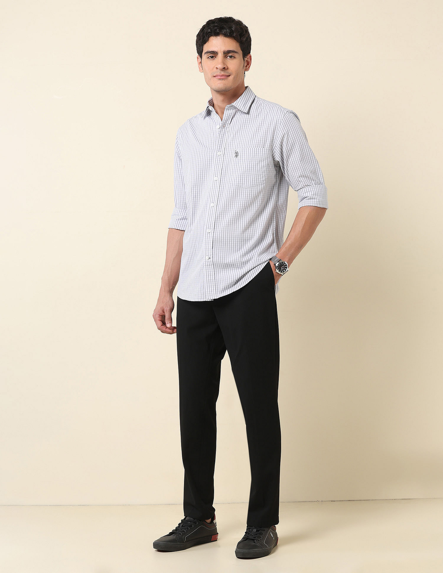U.S. Polo Assn. Graph Checked Pure Cotton Shirt