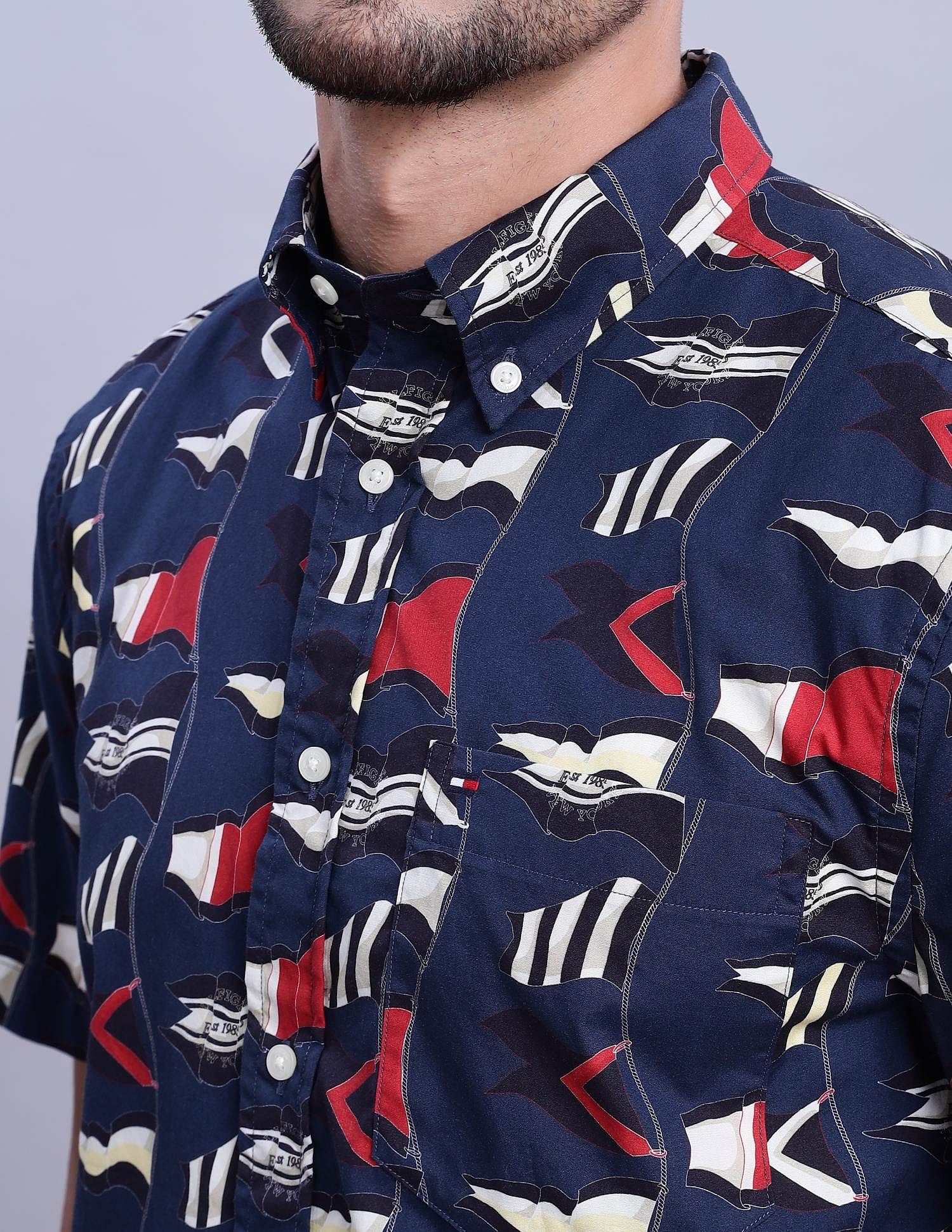 Tommy Hilfiger Printed Regular-Fit Poplin Shirts