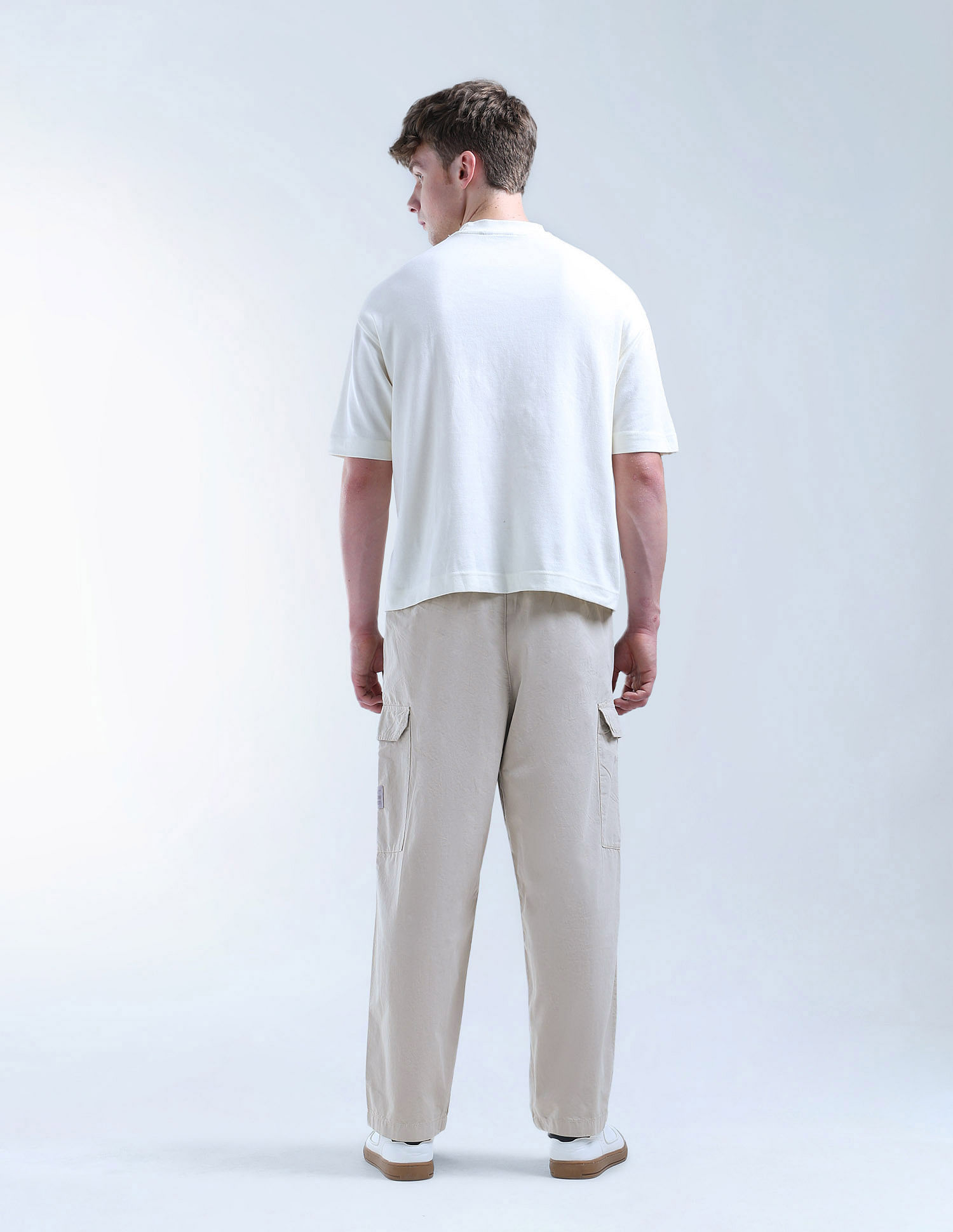 Flying Machine Cobain Loose Fit Pleated Front Cargos