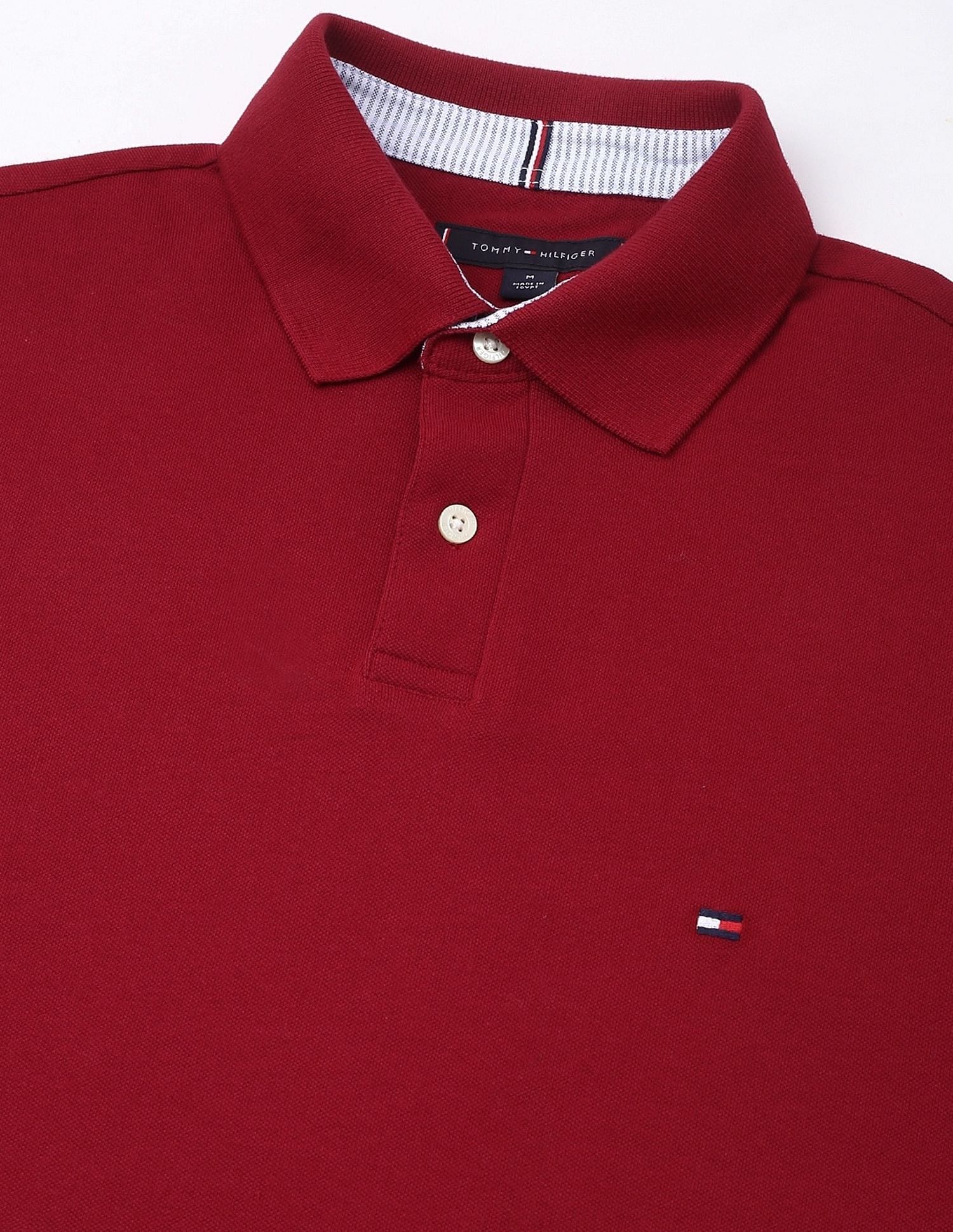 Tommy Hilfiger Solid Regular-Fit Cotton Polo Shirt