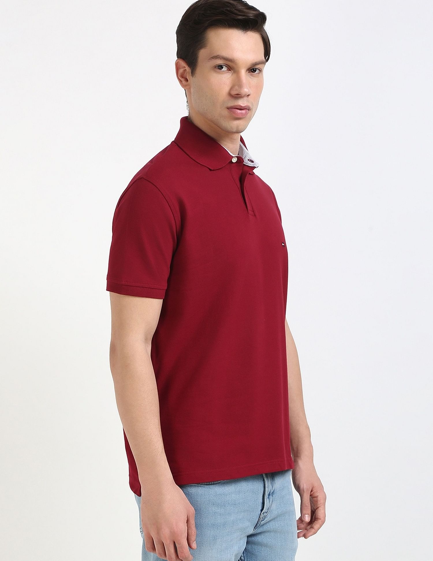 Tommy Hilfiger Solid Regular-Fit Cotton Polo Shirt