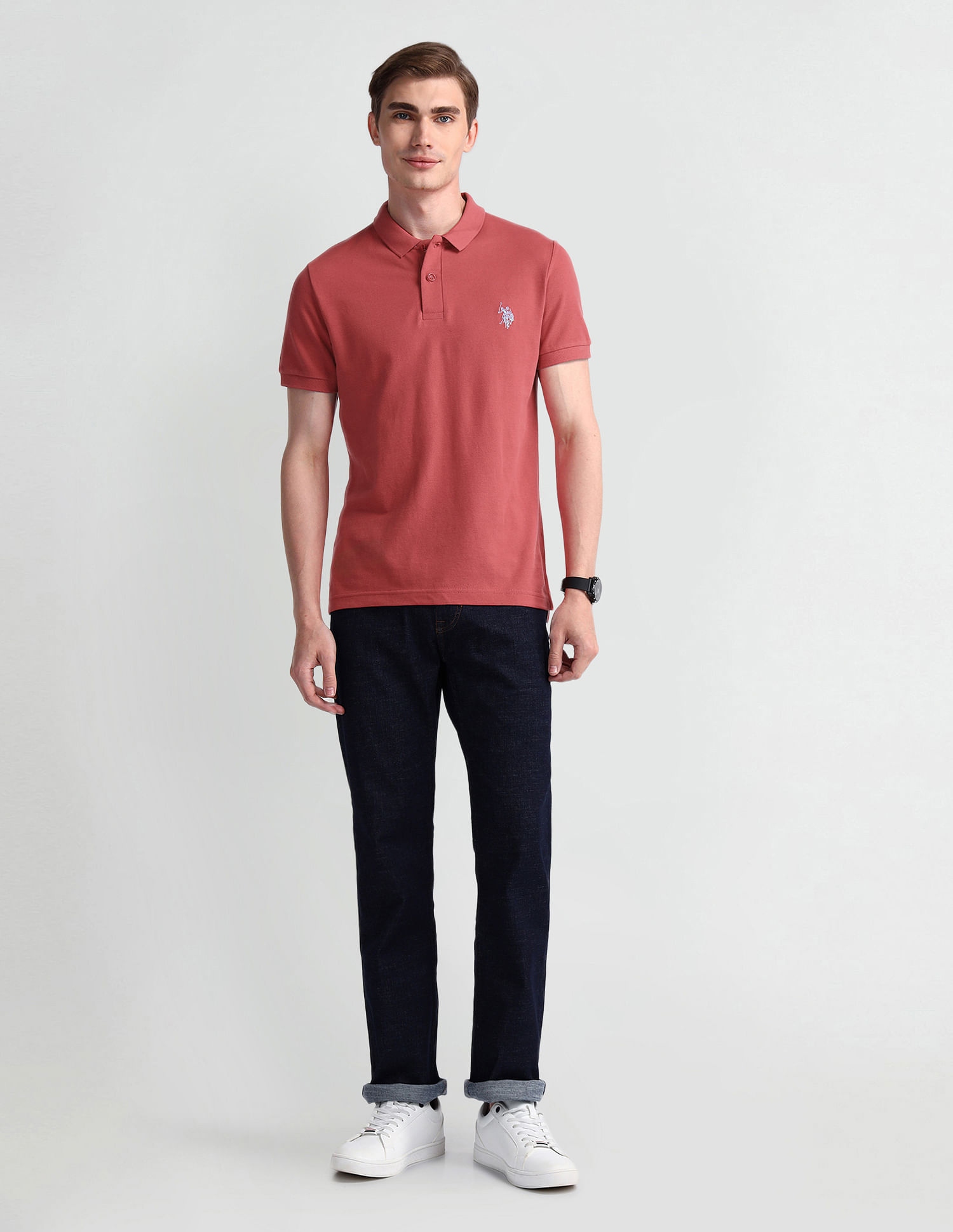 U.S. Polo Assn. Denim Co. Muscle Fit Solid Polo Shirt