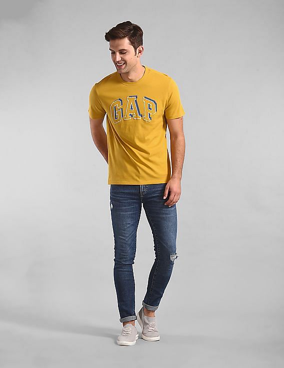 GAP VALUE BOYS - Print T-shirt - havana yellow/yellow 