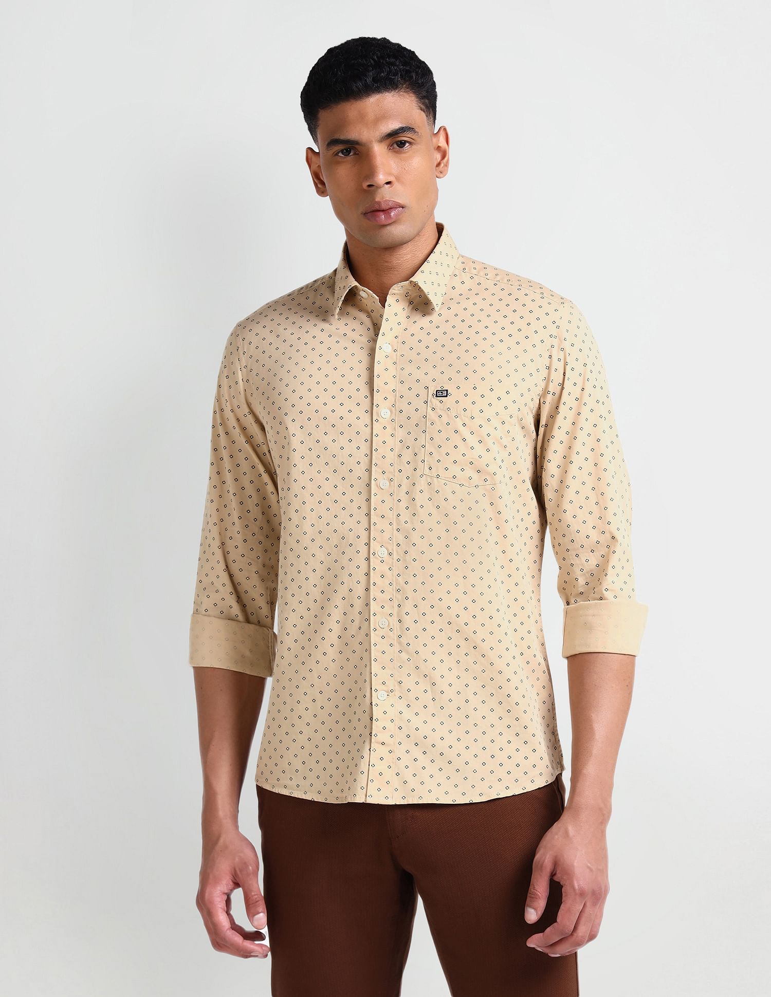 Arrow Sports Slim Fit Geometric Print Shirt
