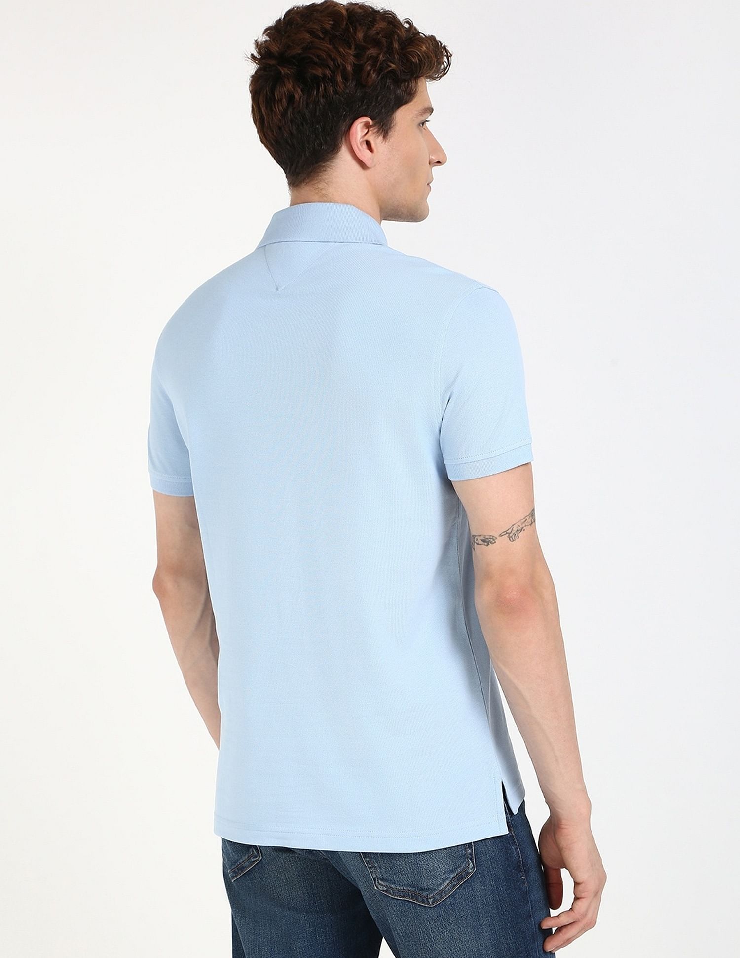 Tommy Hilfiger Solid Slim-Fit Cotton Polo Shirt