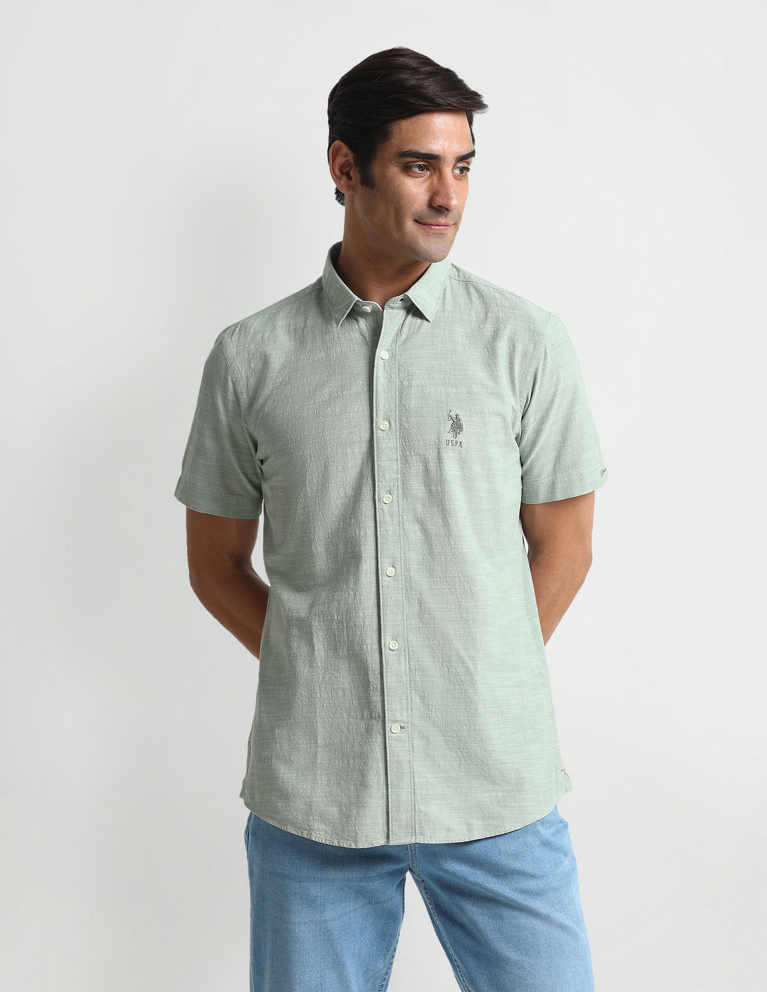 U.S. Polo Assn. Denim Co. Slim Fit Textured Shirt