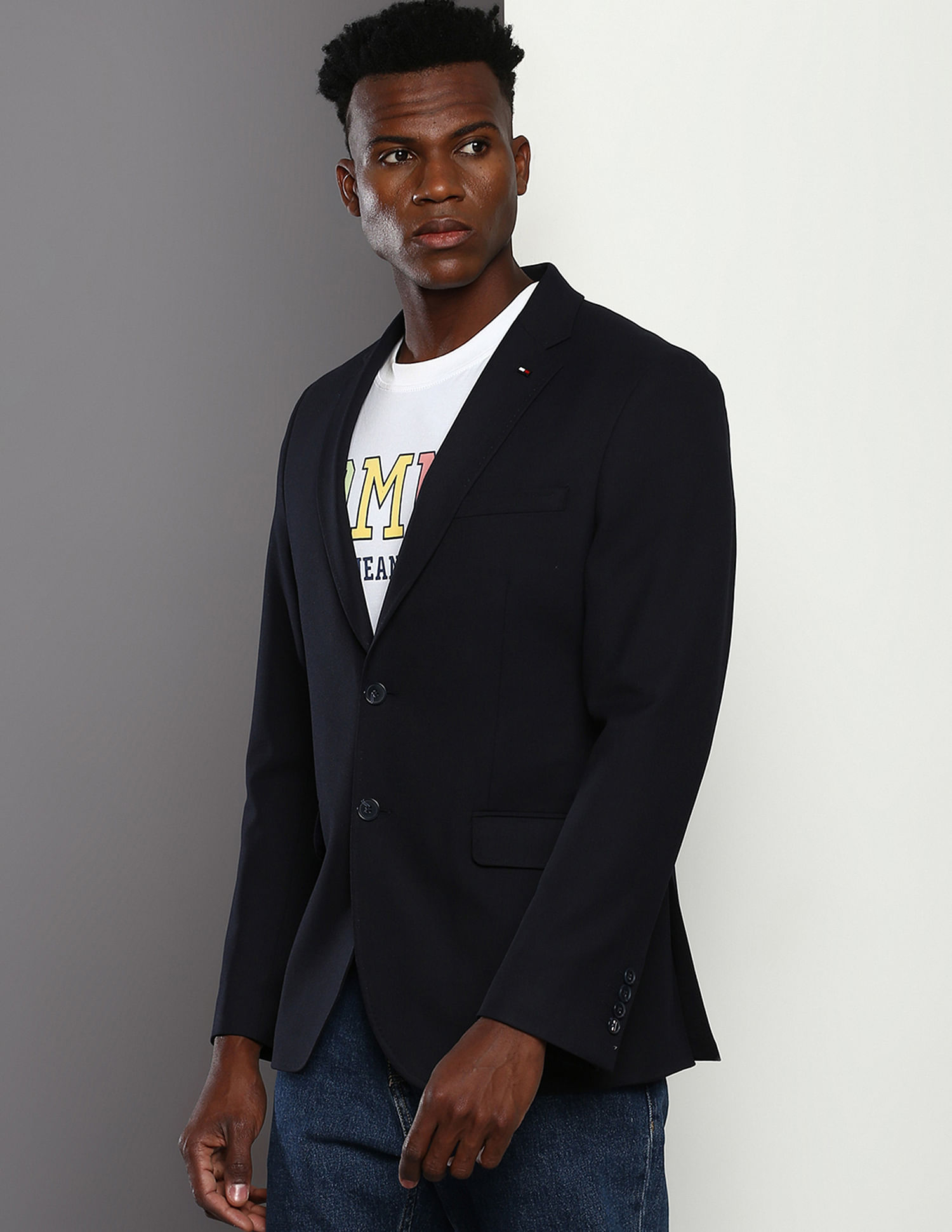 Tommy Hilfiger Solid Dobby Blazer