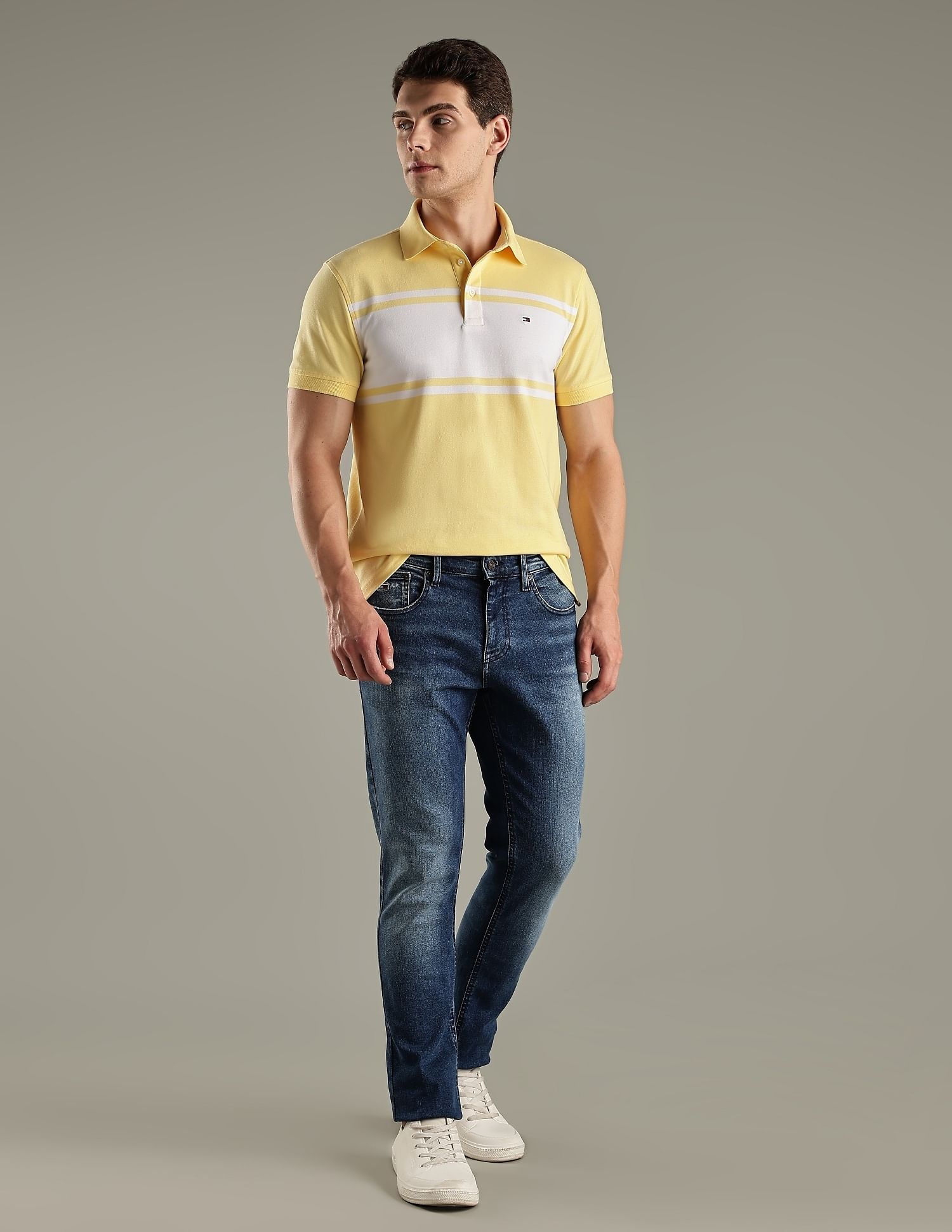 Tommy Hilfiger Striped Slim-Fit Cotton Polo T-Shirt
