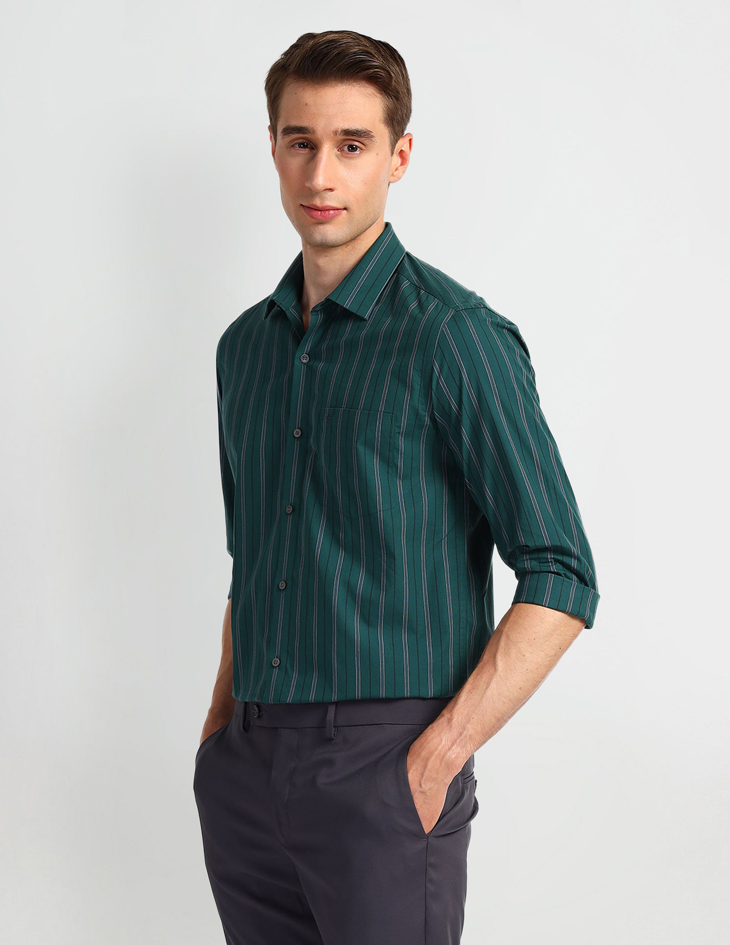 Arrow Manhattan Slim Fit Cotton Shirt