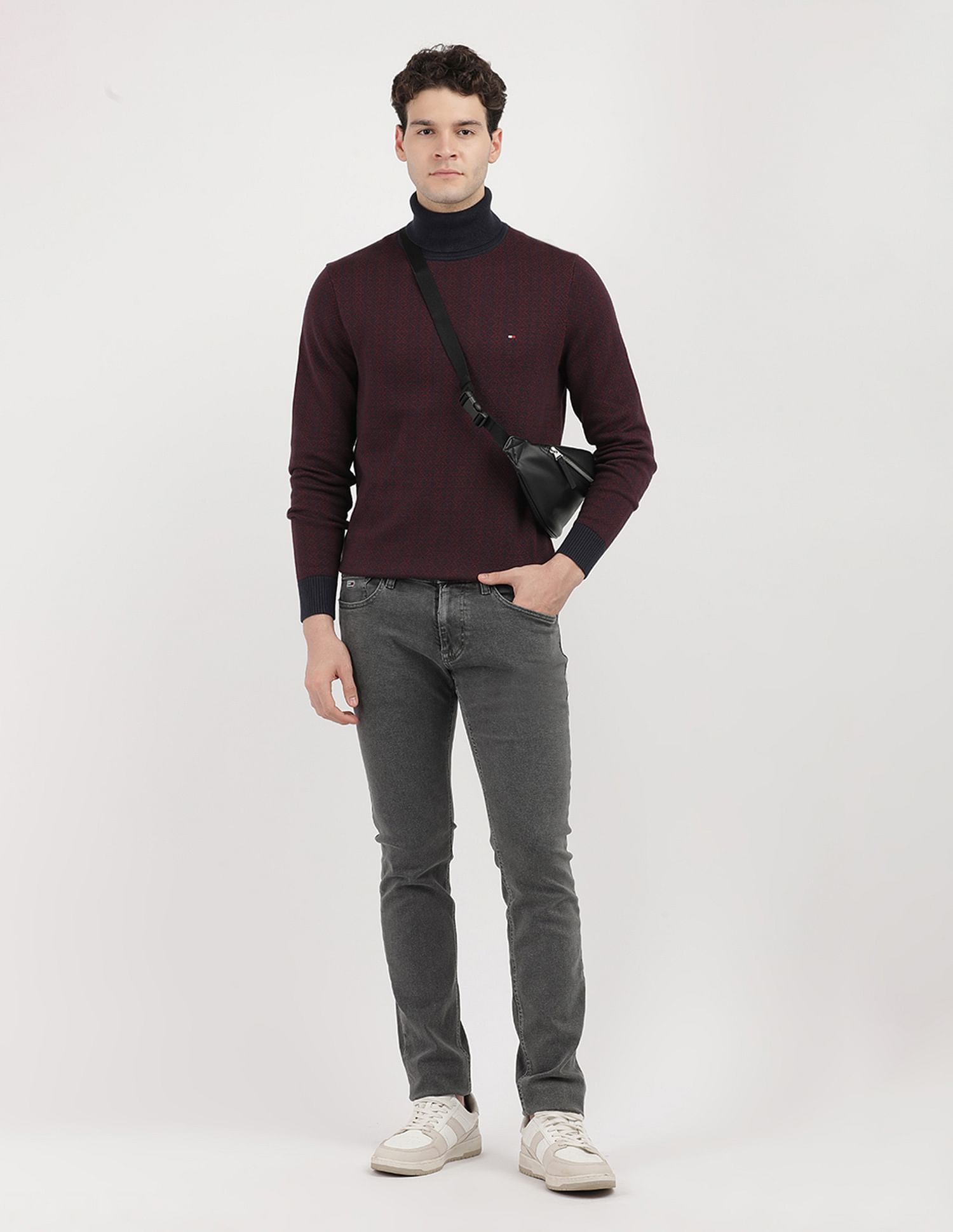 Tommy Hilfiger Gifting 2 Tone Fairisle Roll Neck Sweater