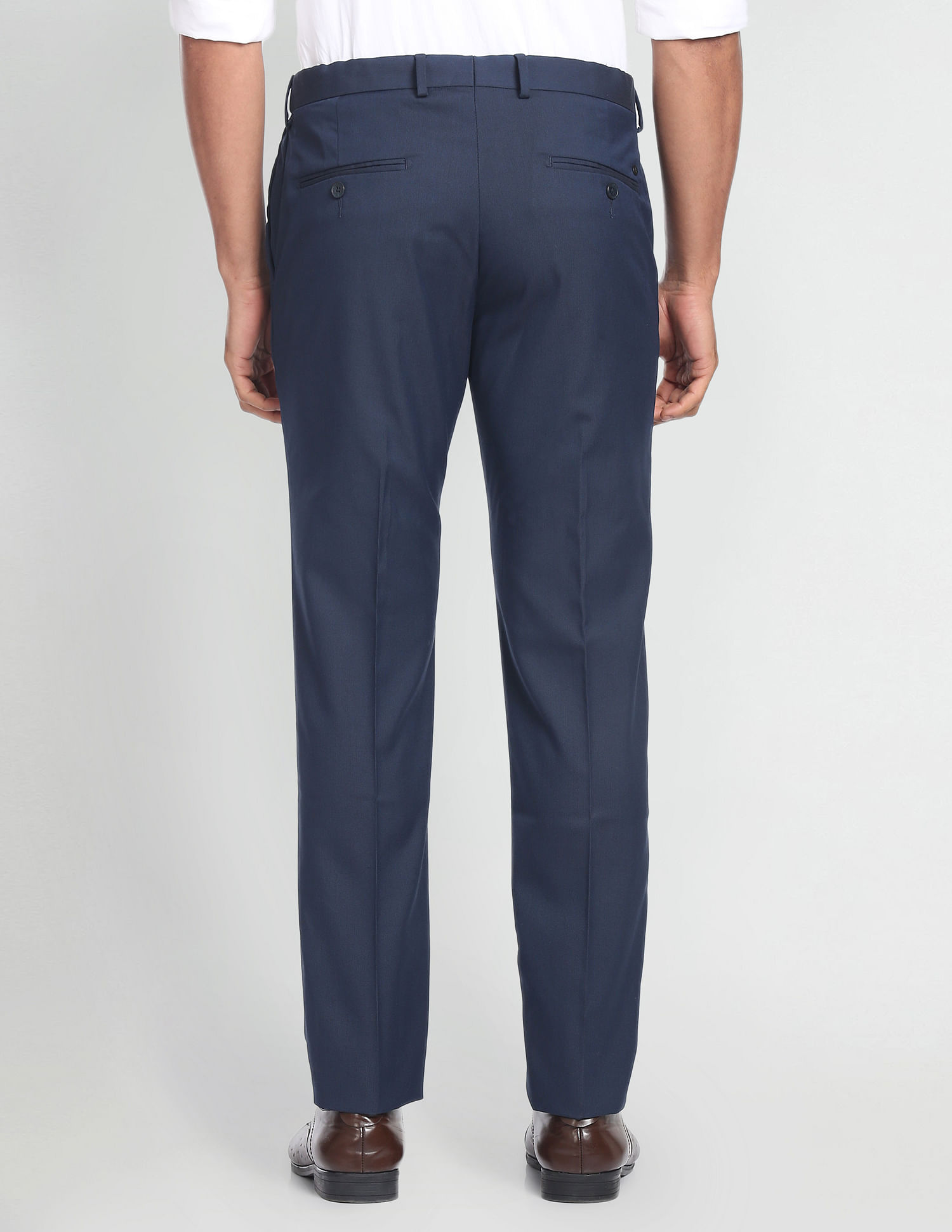 Arrow Mid Rise Dobby Formal Trousers