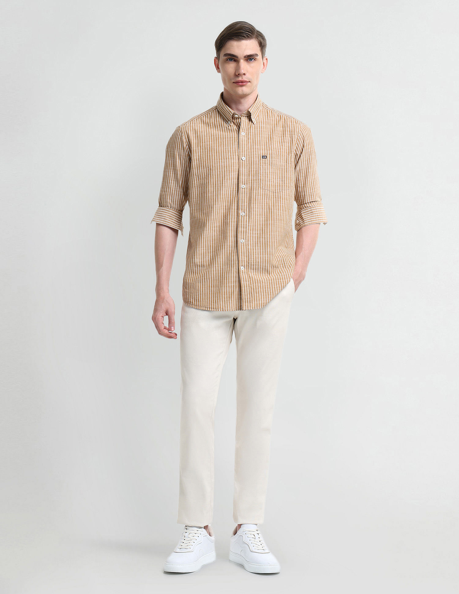 Arrow Sport Vertical Stripe Cotton Shirt