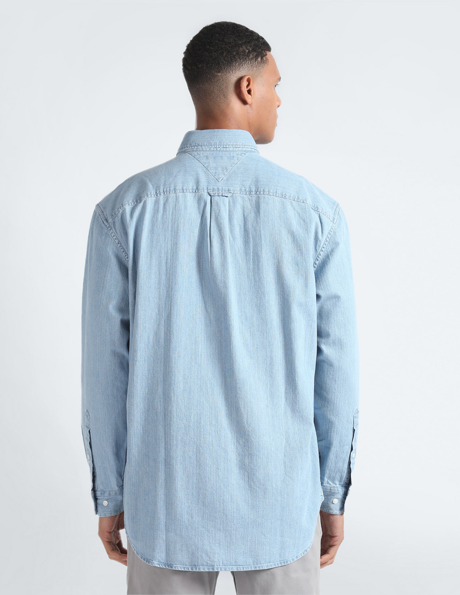 Tommy Hilfiger Button Down Collar Cotton Denim Shirt