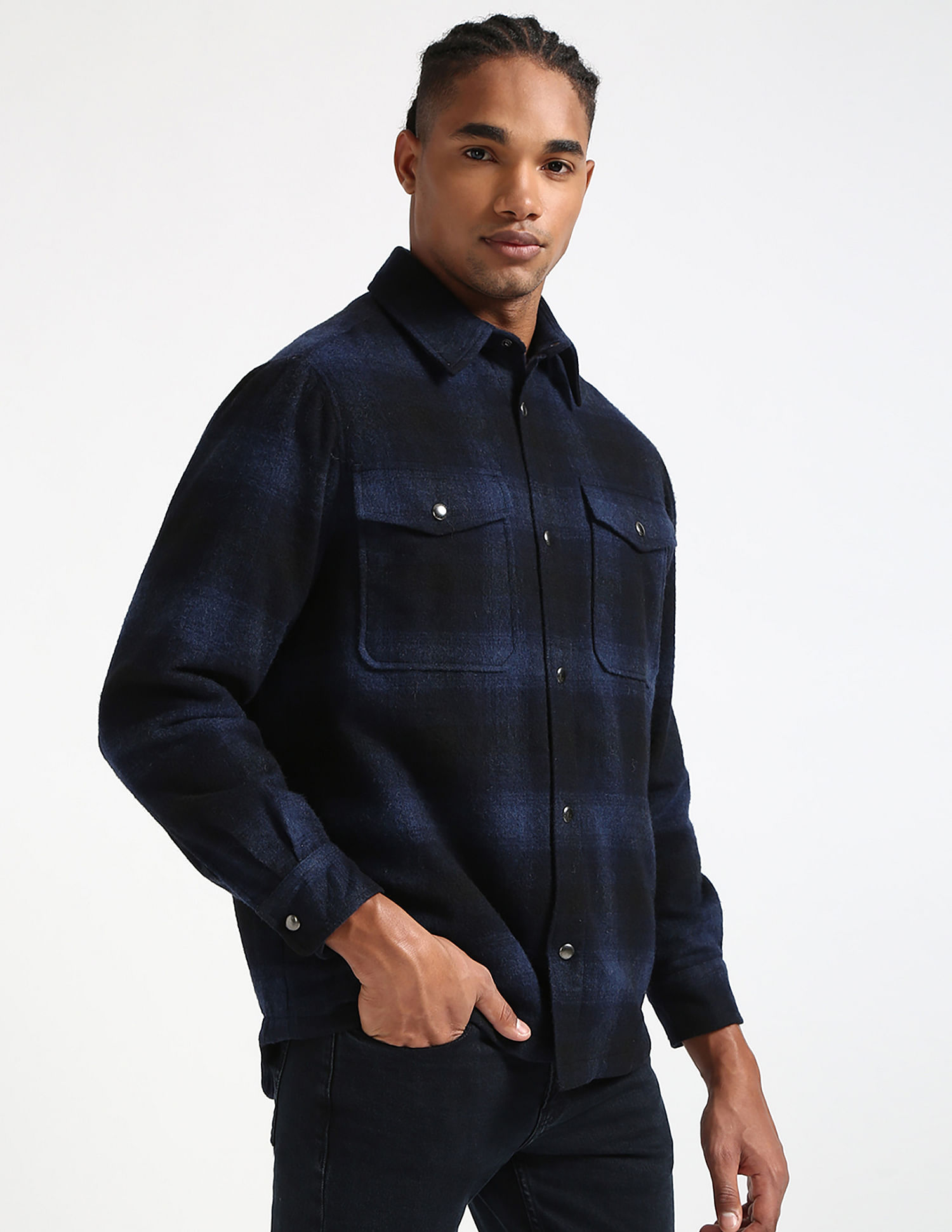 Tommy Hilfiger Tartan Checked Wool Overshirt