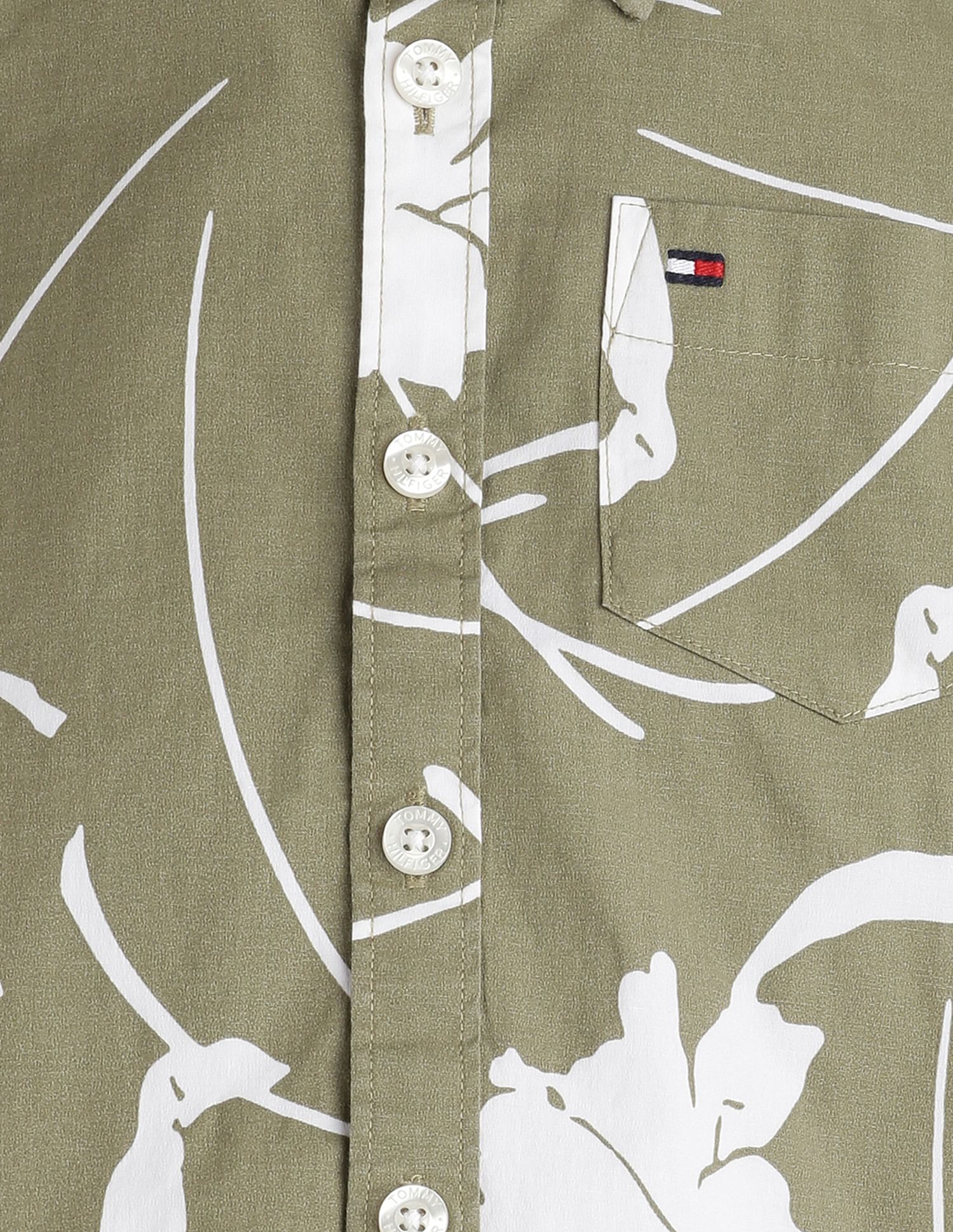 Tommy Hilfiger Kids Boys Organic Cotton Tropical Print Shirt