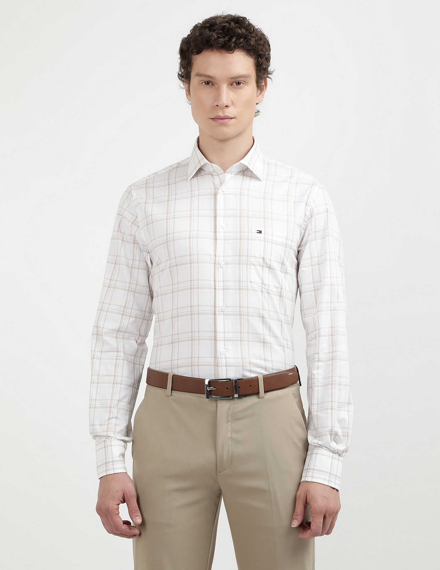 Tommy Hilfiger Herringbone Checked Regular Fit Shirt
