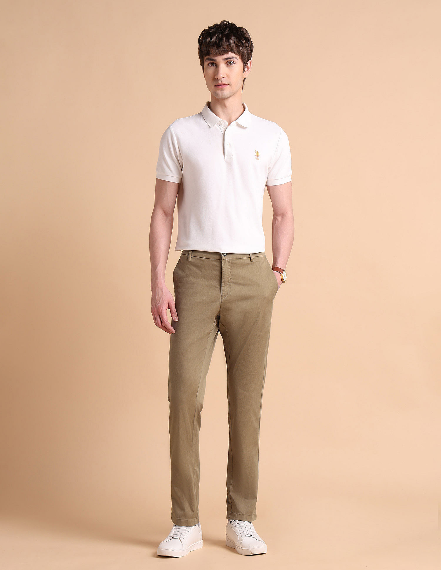 U.S. Polo Assn. Super Slim Fit Satin Chinos
