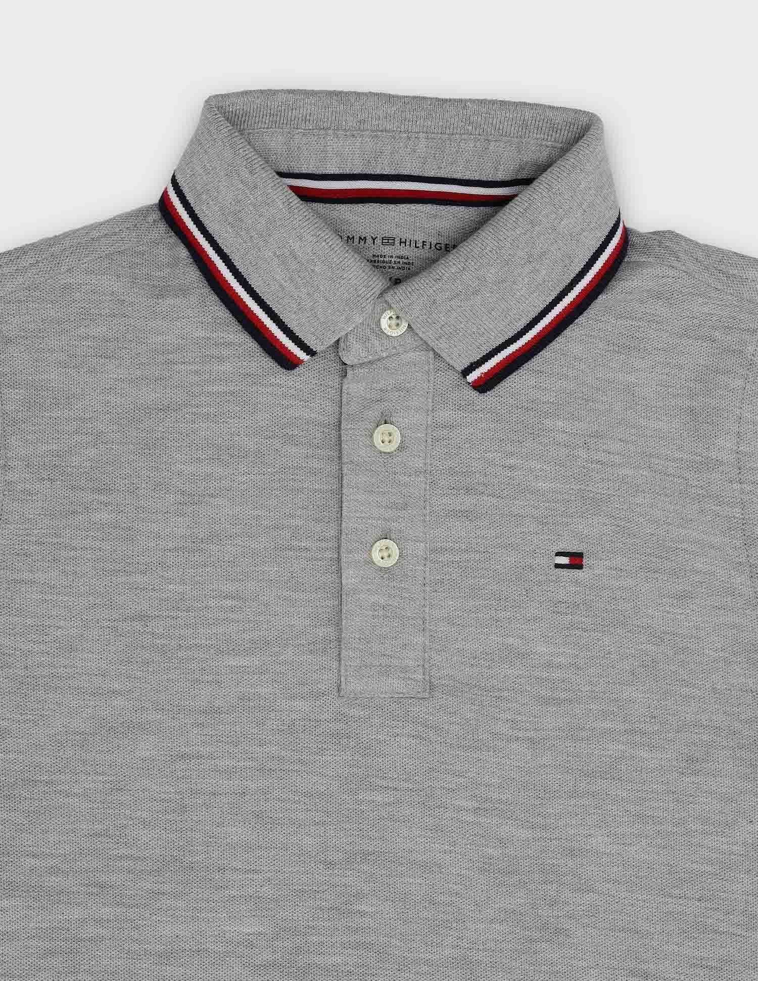 Tommy Hilfiger Kids Boys Heathered Regular-Fit Cotton Polo Shirt