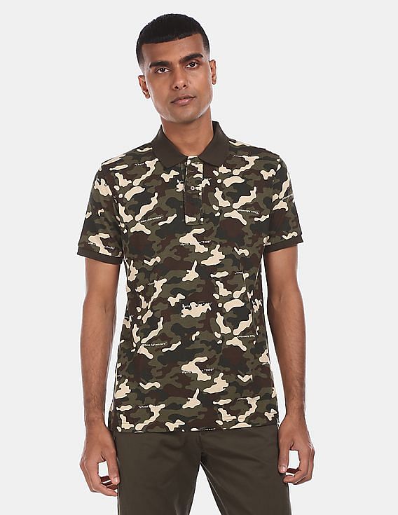 men camo polo