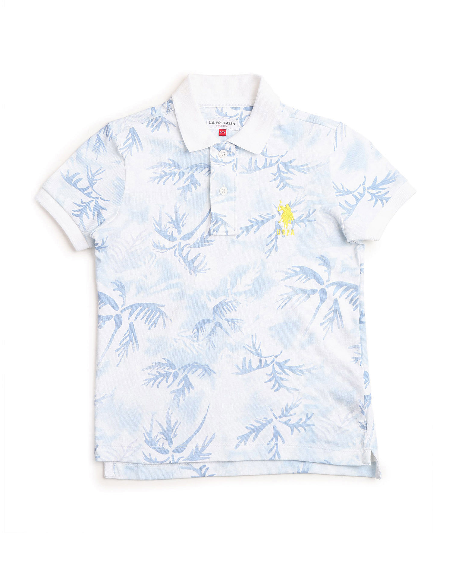 U.S. Polo Assn. Kids Boys All Over Printed Regular Fit Polo Shirt
