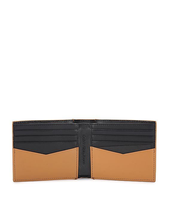 Calvin Klein Men Brown Bi Fold Logo Leather Wallet