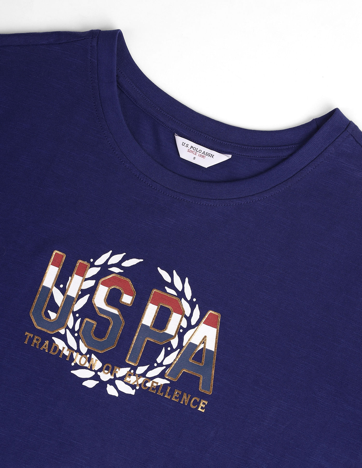 U.S. Polo Assn. Women Brand Print Cotton Slub T-Shirt