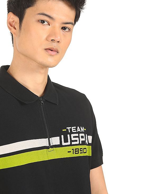 U.S. Polo Assn. Denim Co. Cotton Brand Print Polo Shirt