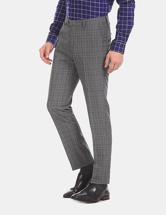 Buy Brown Mid Rise Check Formal Trousers for Men Online at SELECTED HOMME  276492601