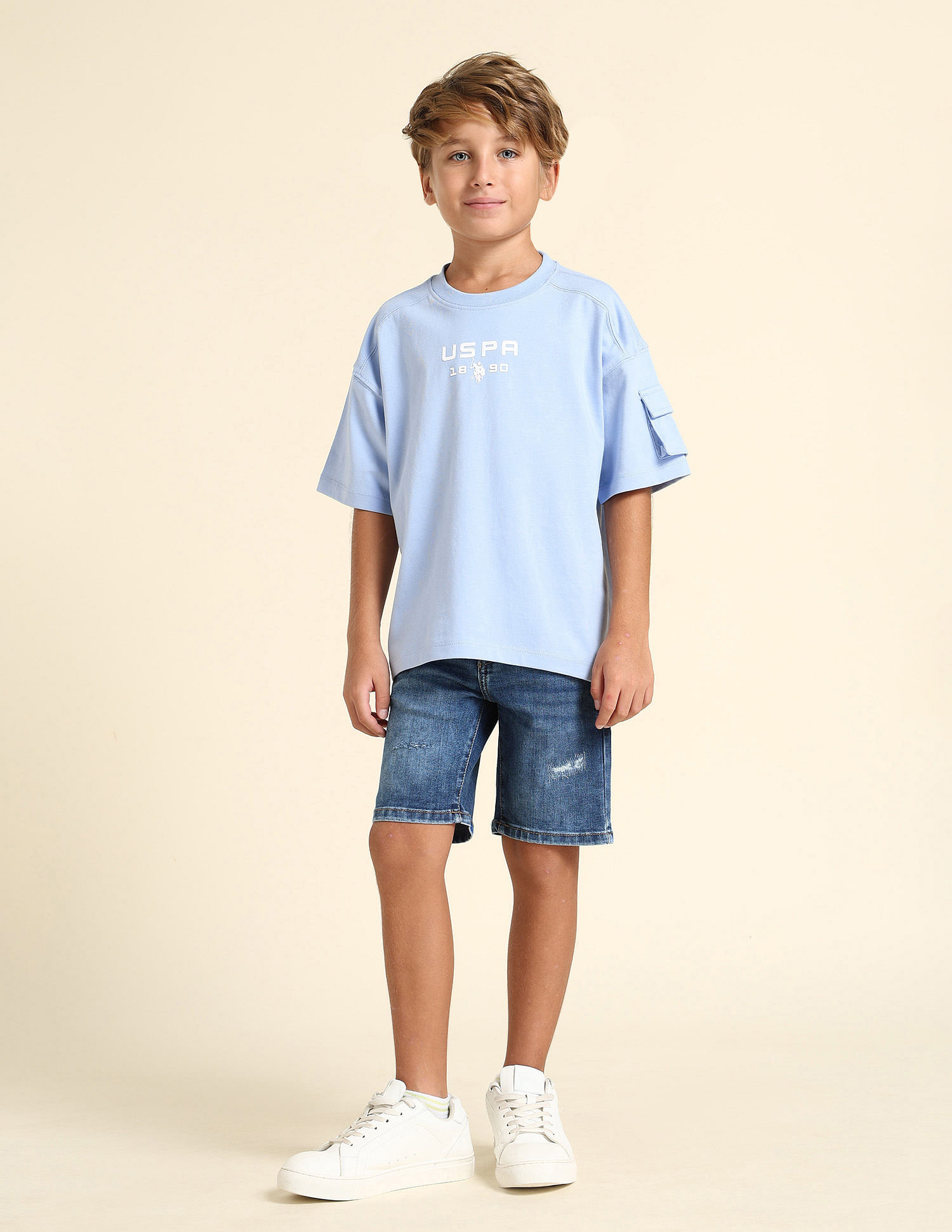 U.S. Polo Assn. Kids Boys Regular Fit Solid T-Shirt