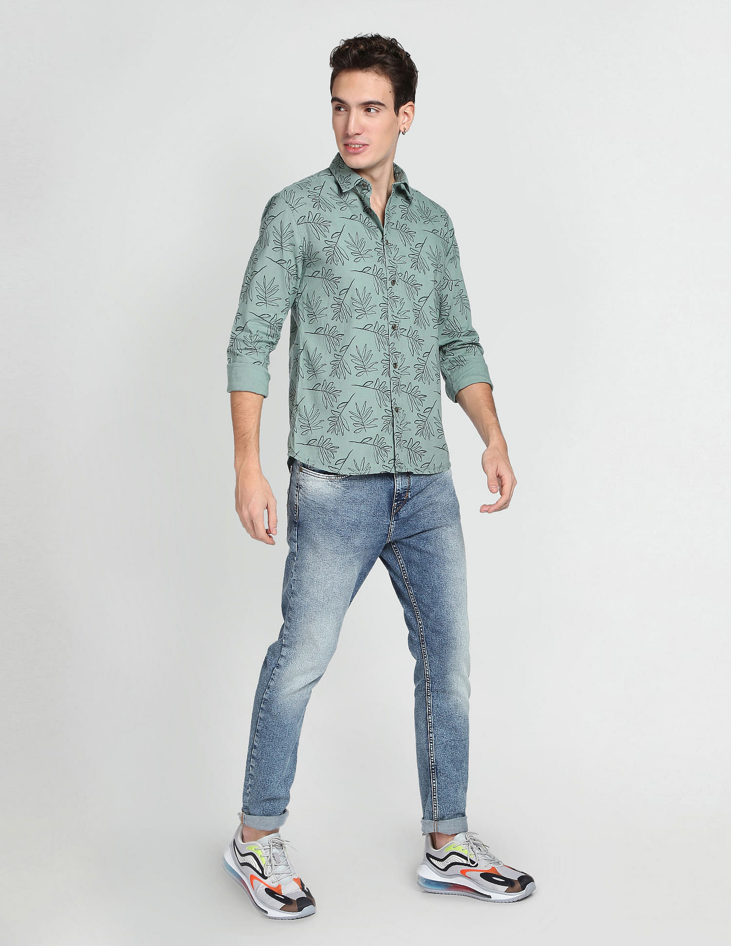 Flying Machine Floral Print Cotton Shirt