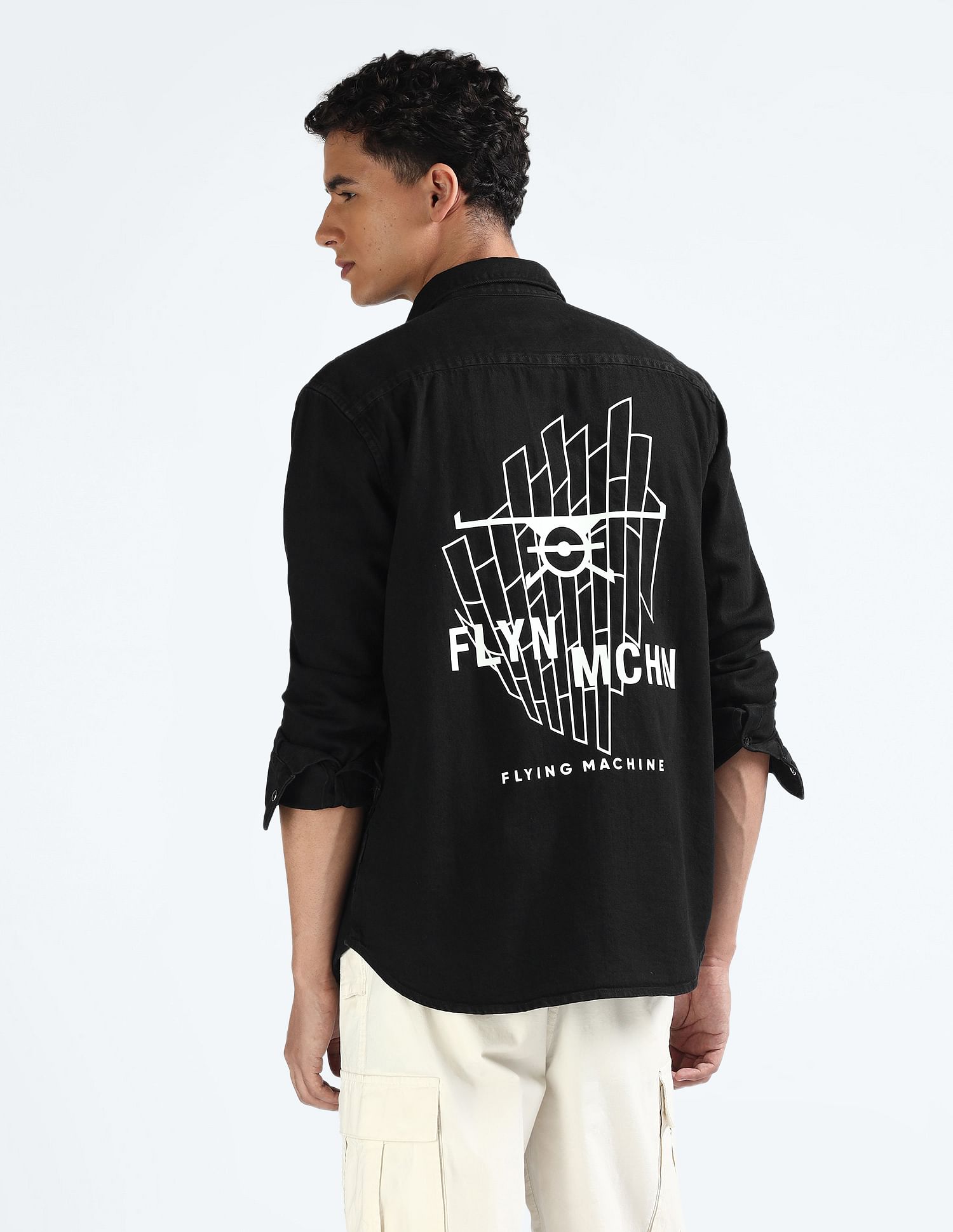 Flying Machine Brand Printed Denim Shirt