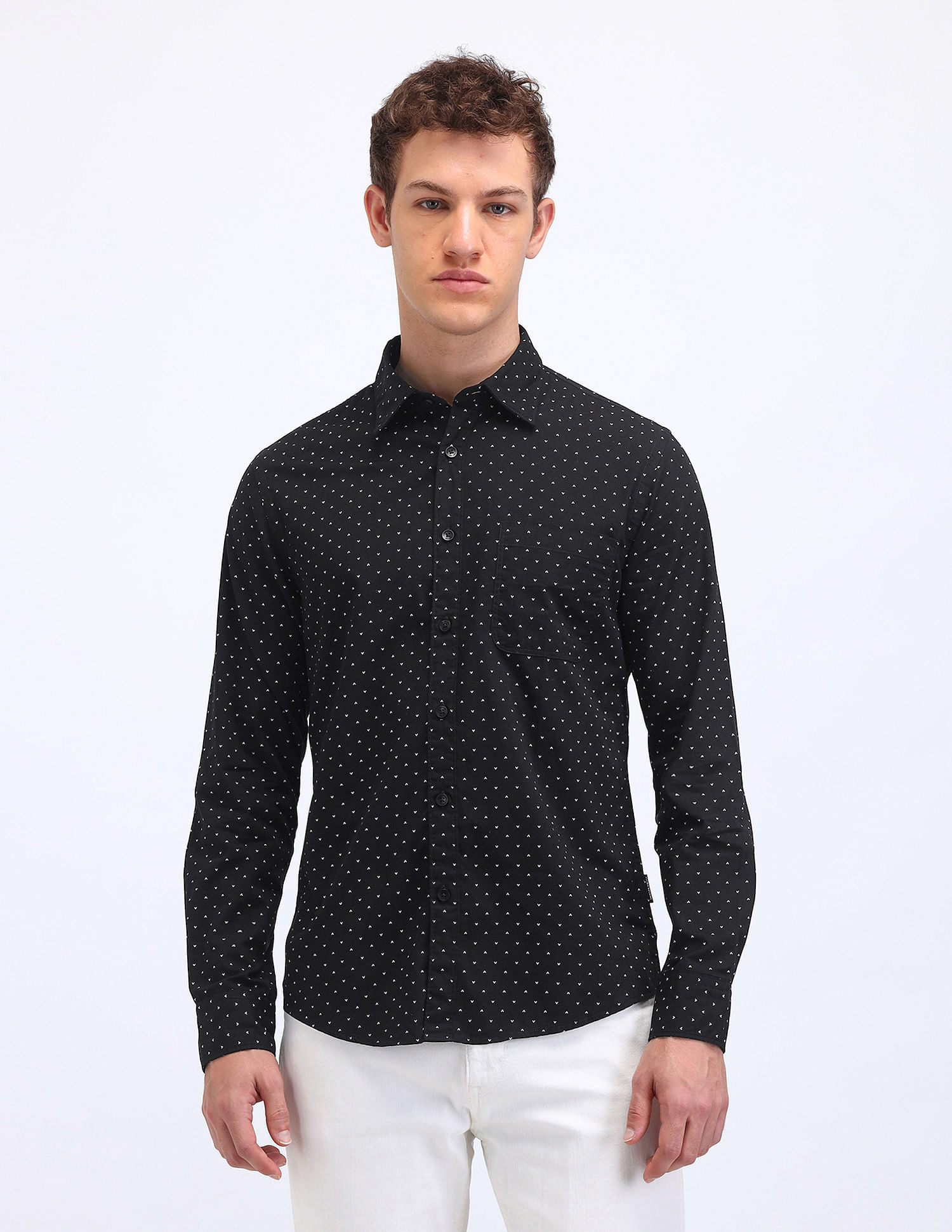 Flying Machine Geometric Slim Fit Shirt