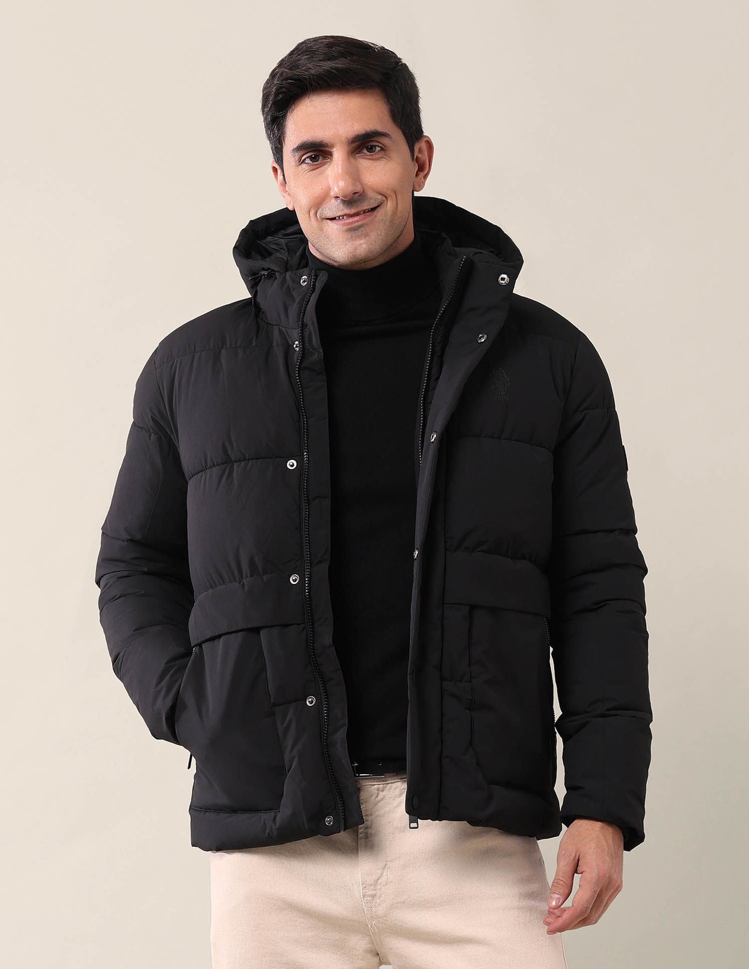Buy Polo Hooded Regular Fit Puffer Jacket