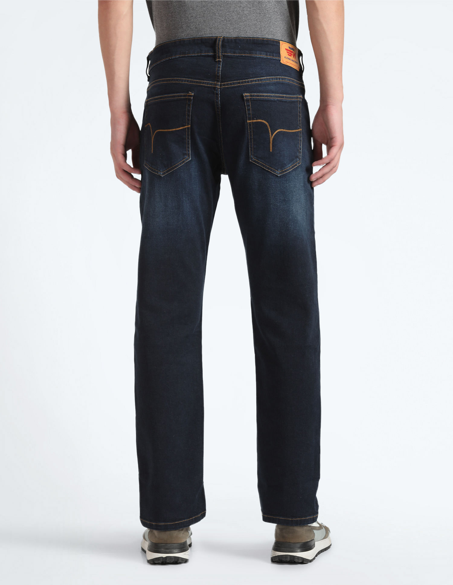 Flying Machine Dark Wash F-Jango Straight Fit Jeans