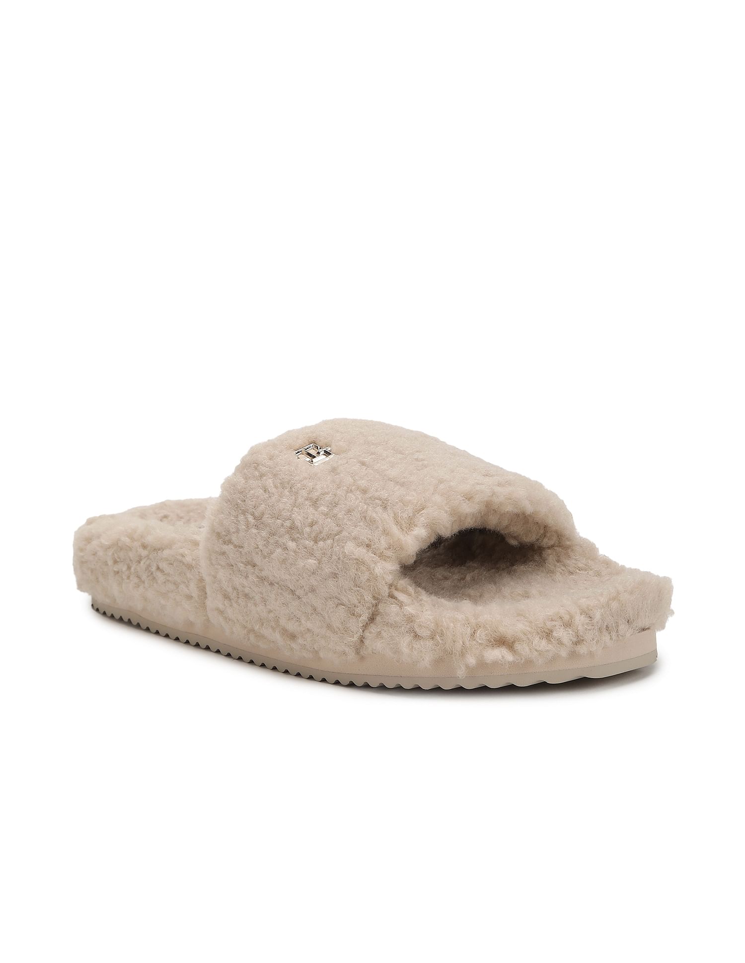 Tommy hilfiger fluffy sliders hot sale