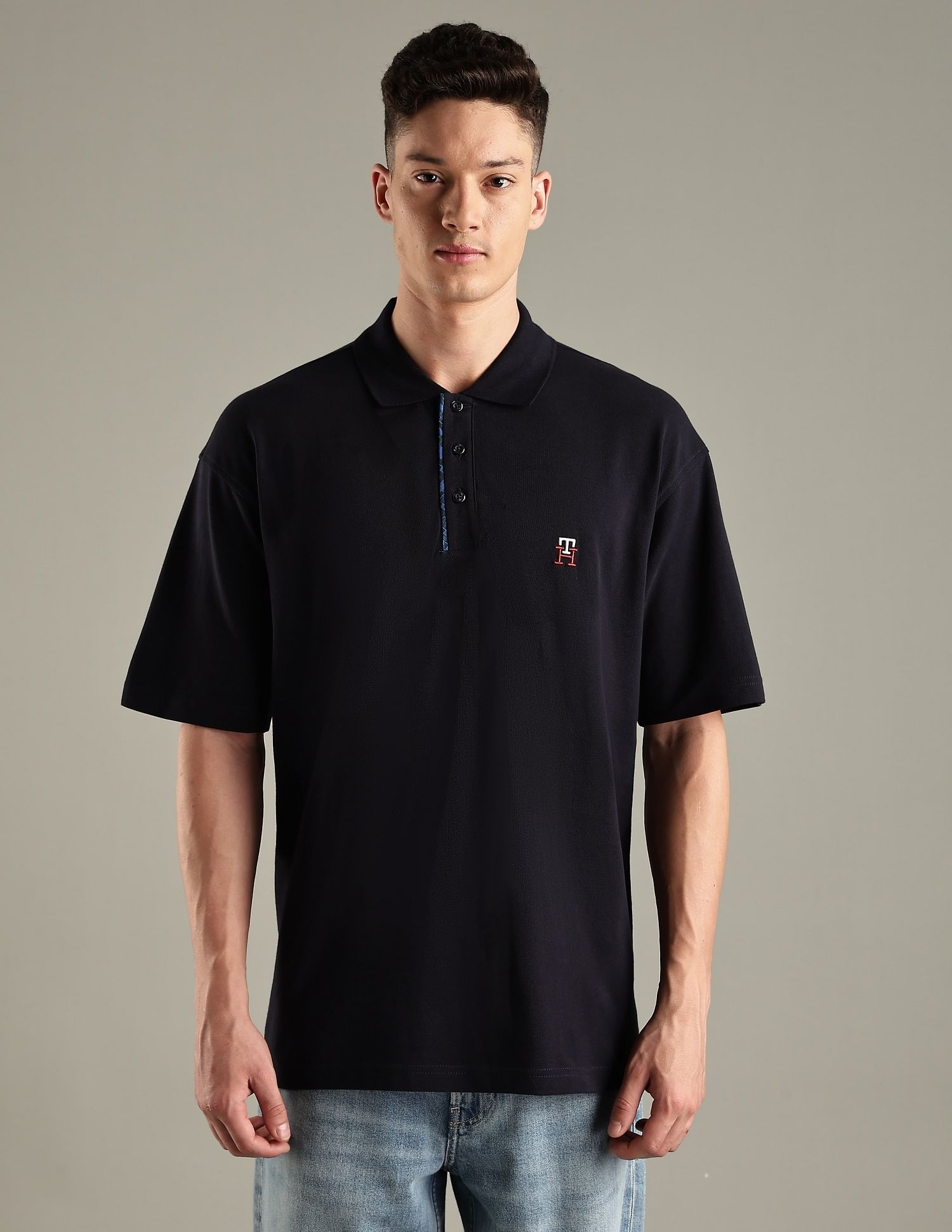 Tommy Hilfiger Solid Regular-Fit Cotton Polo Shirt