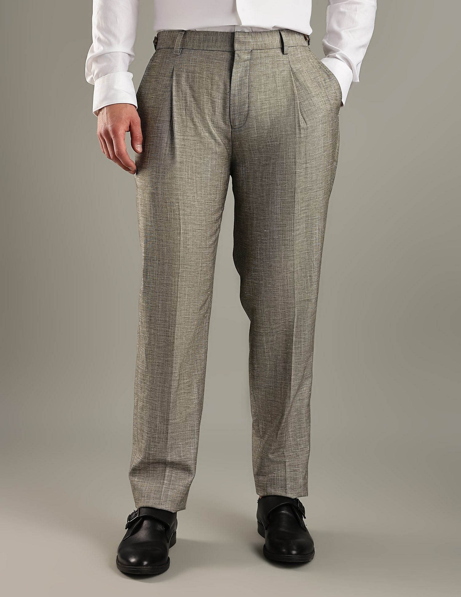 Tommy Hilfiger Regular-Fit Self-Design Mid Rise Trouser