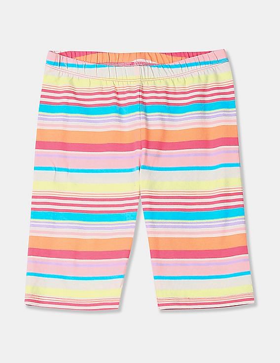 Buy The Children's Place Girls Multi-Colour Striped Cycling Shorts